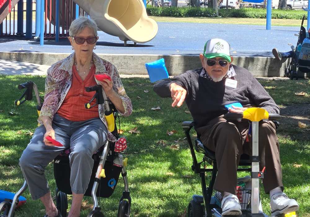 Residents engaging in an outdoor activity