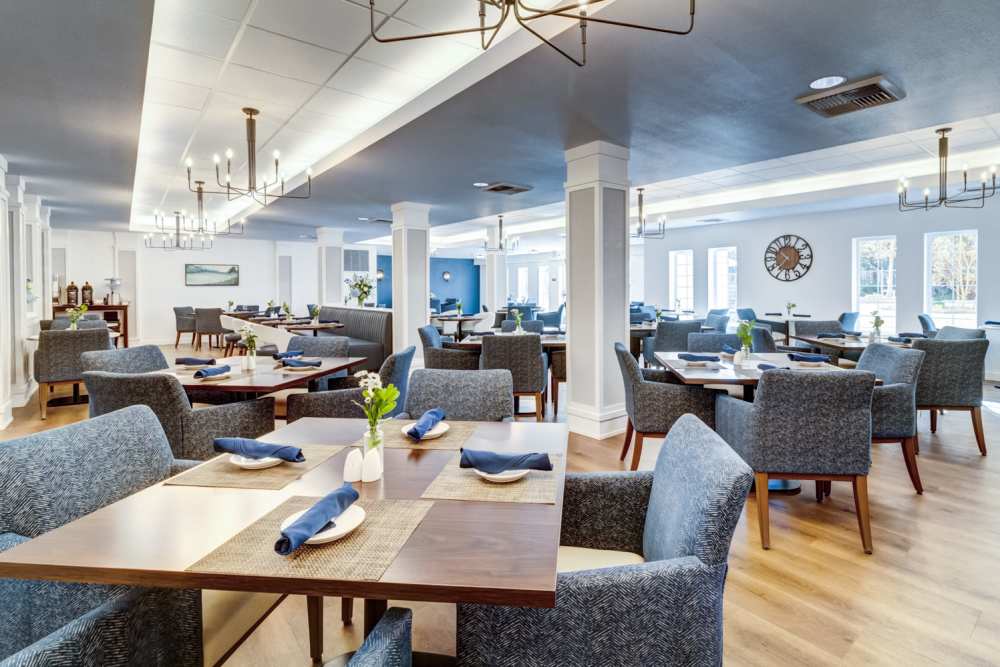 Bright and spacious dining area with modern decor