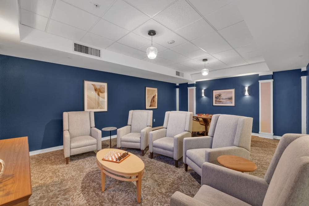 Comfortable lounge area with seating and decor