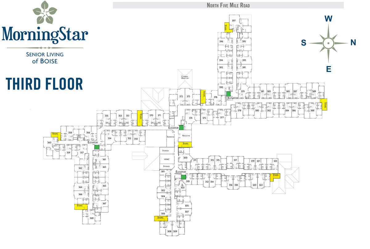 Third floor layout of MorningStar Memory Care