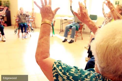 Residents participating in an engaging activity