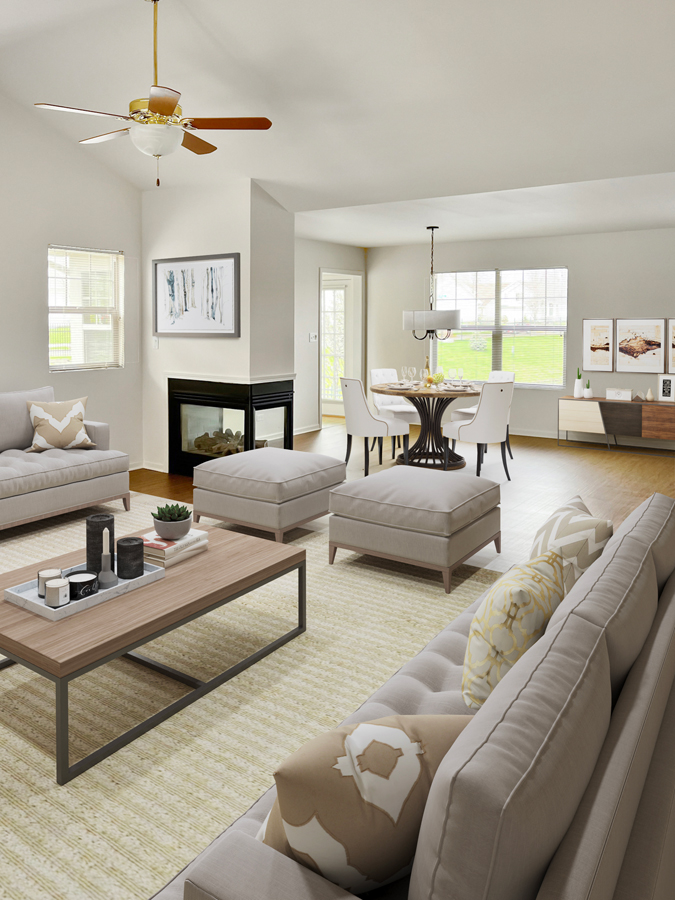 Bright and modern interior living area