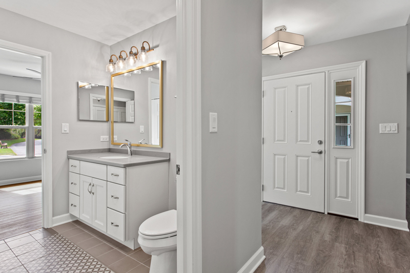 Bright interior view of a welcoming entryway