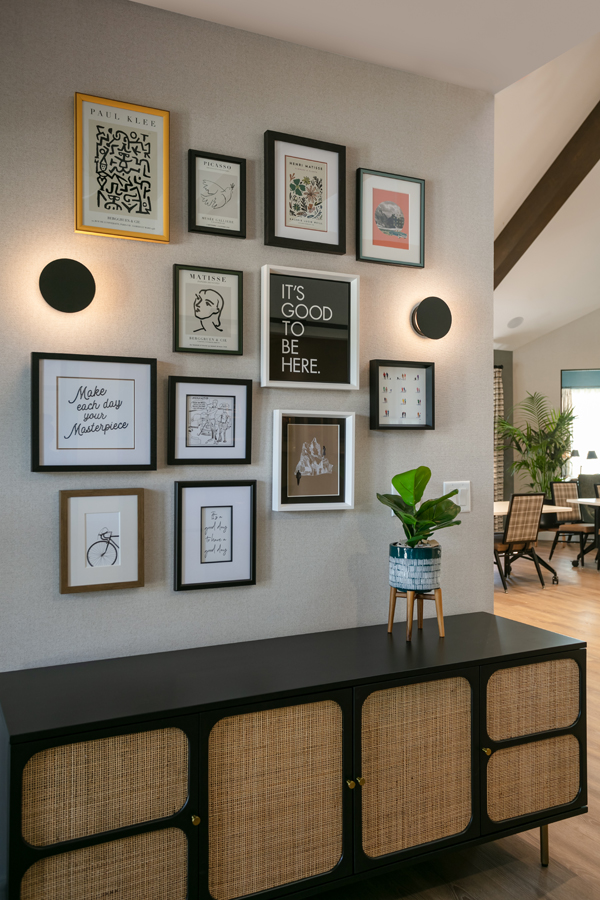 Decorative wall art in a common area