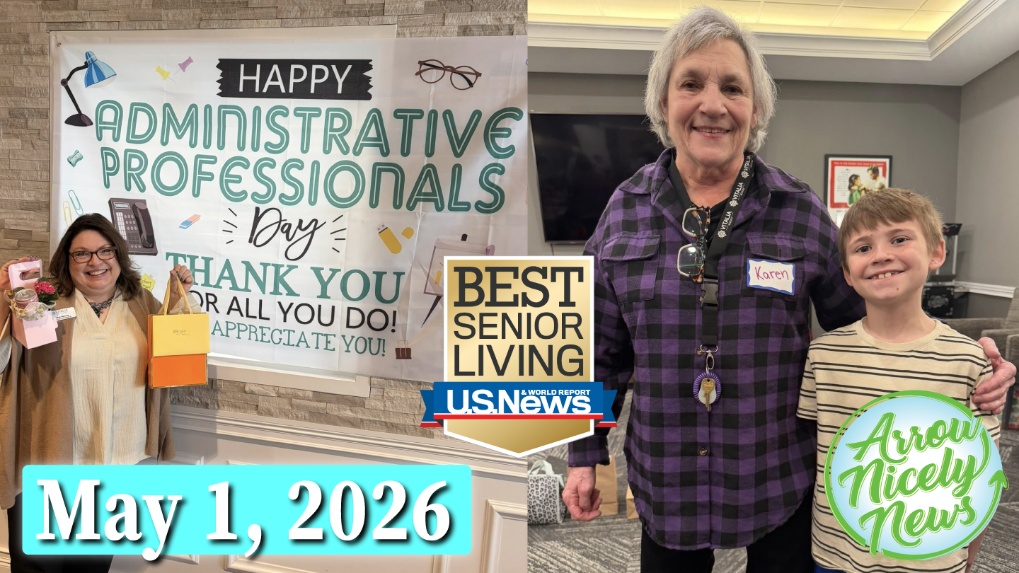 Residents celebrating Administrative Professionals Day in a common area