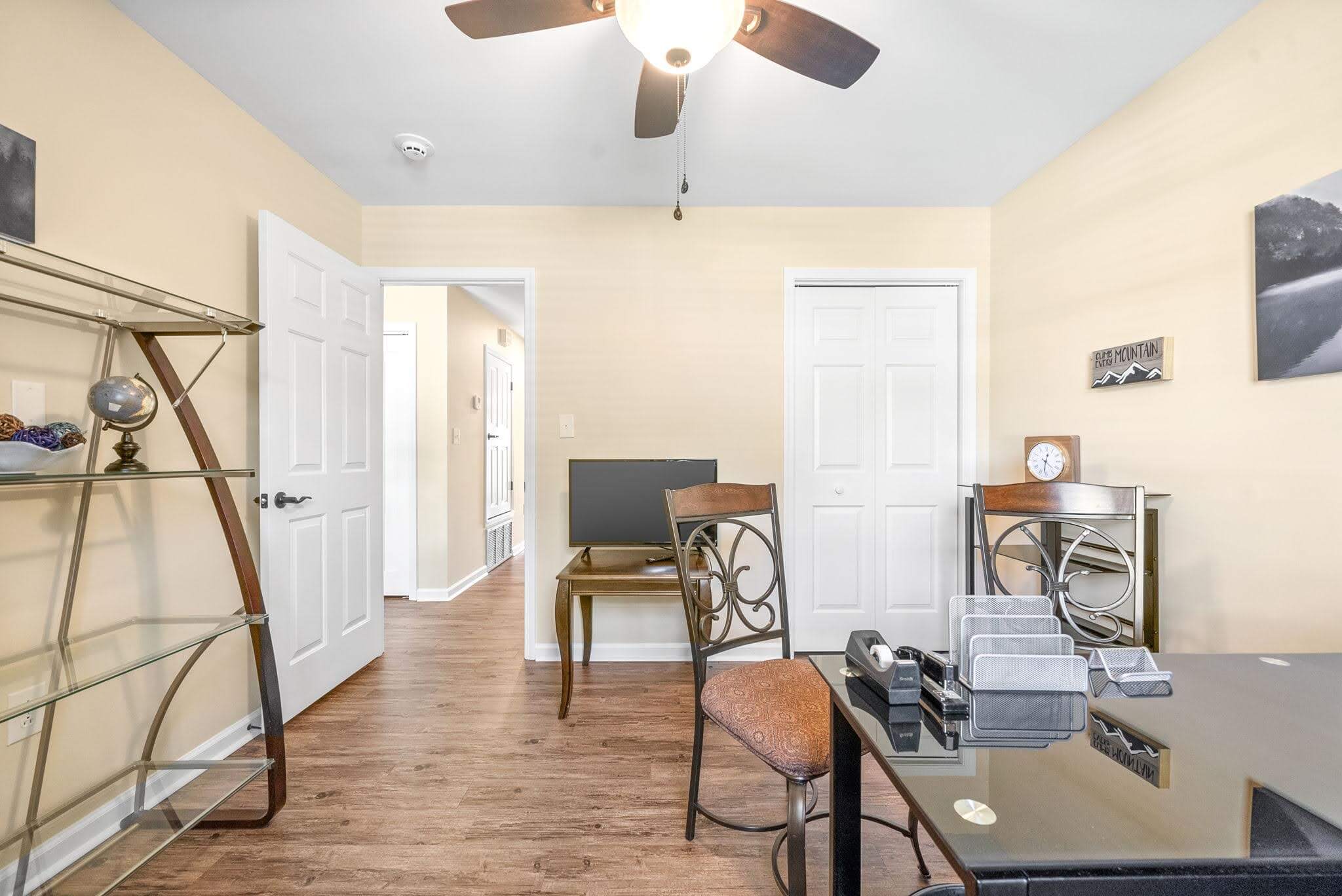 A private resident room with furniture