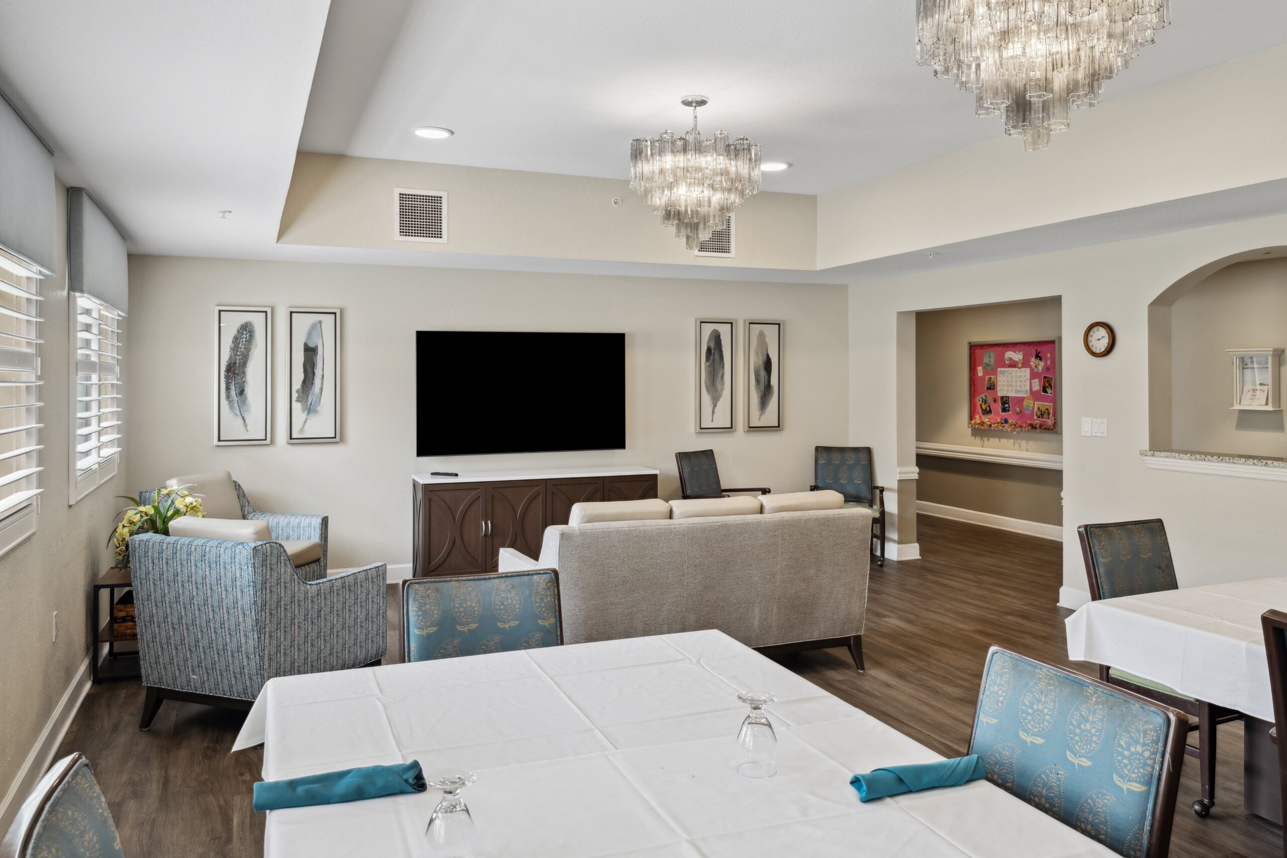 Bright dining area with stylish furnishings