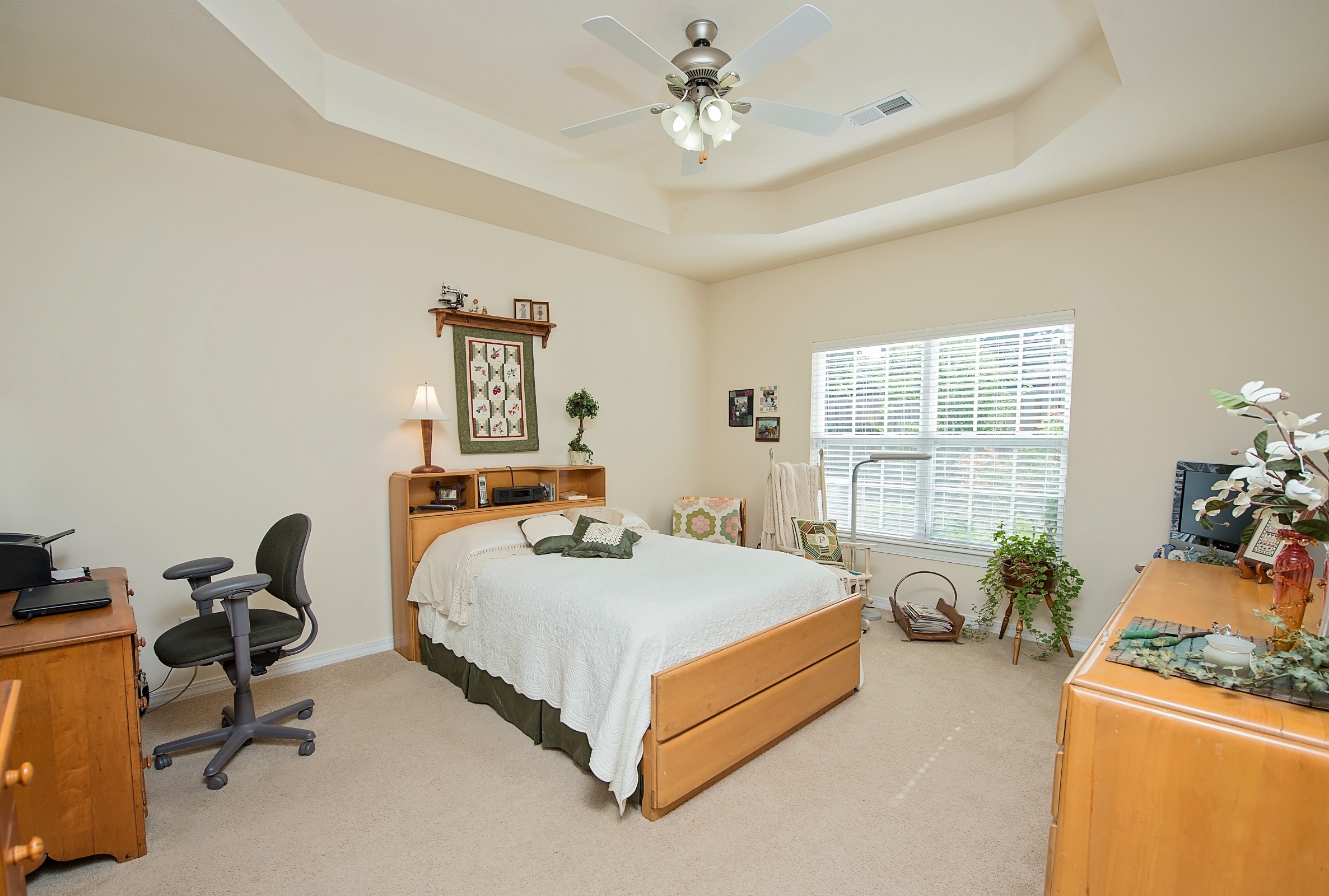 Bright and cozy private resident room with decor