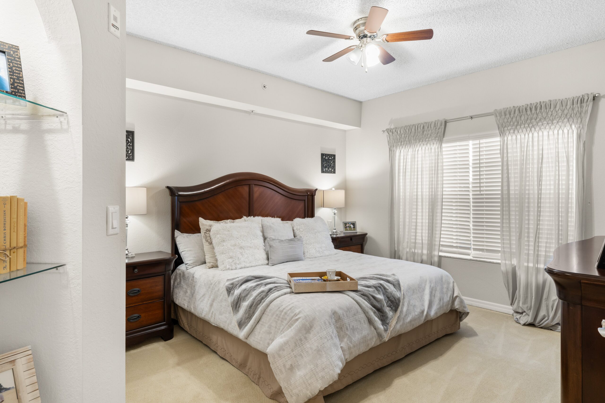 Cozy bedroom with a king-sized bed and natural light
