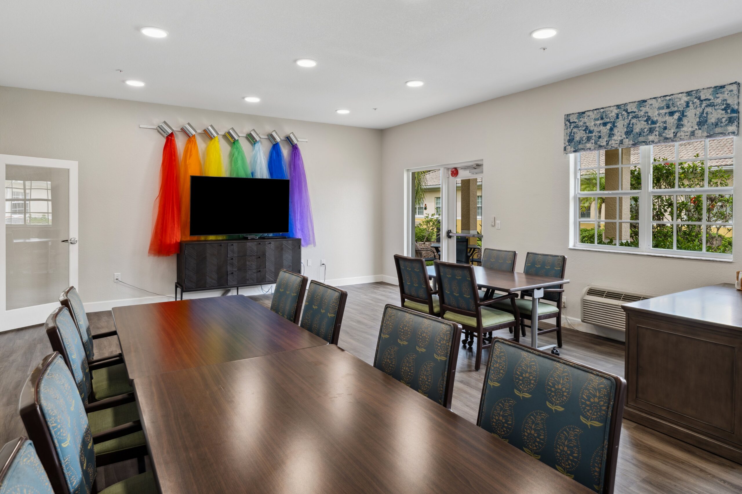 Interior common area with colorful decor