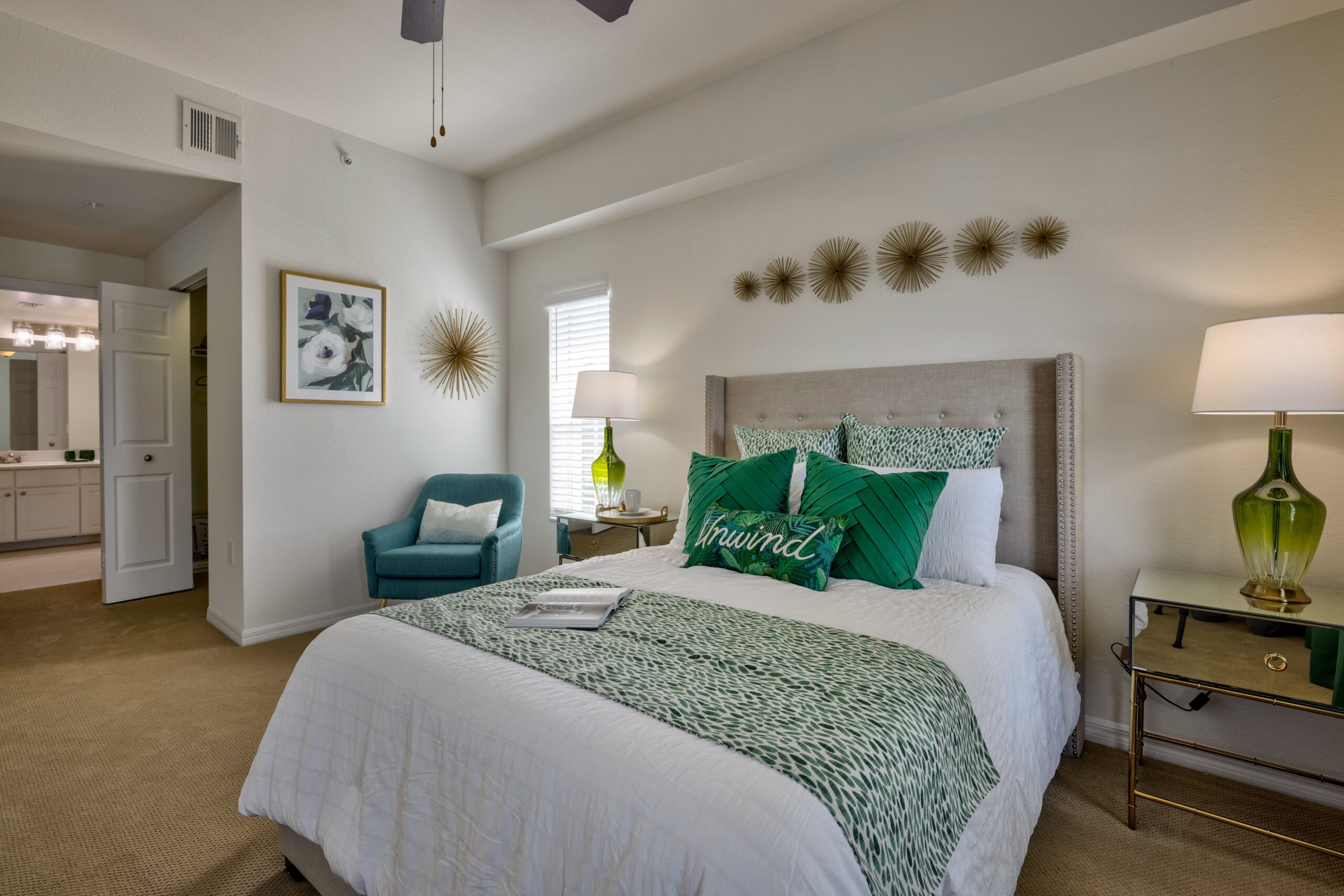 Cozy resident room with a bed and decor