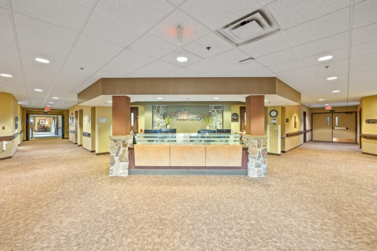 Interior view of a reception area in a facility
