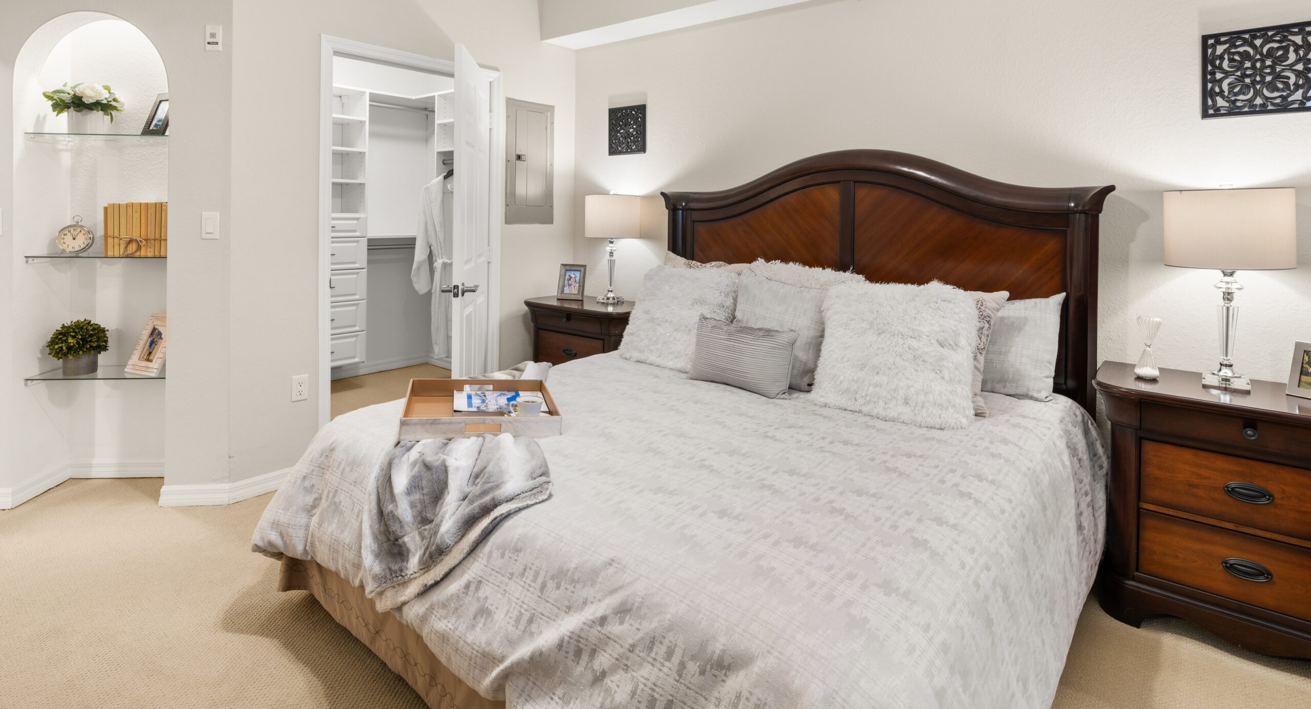 Cozy private resident room with large bed and decor