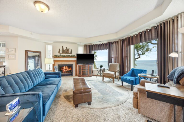 Bright and inviting living room with ocean view