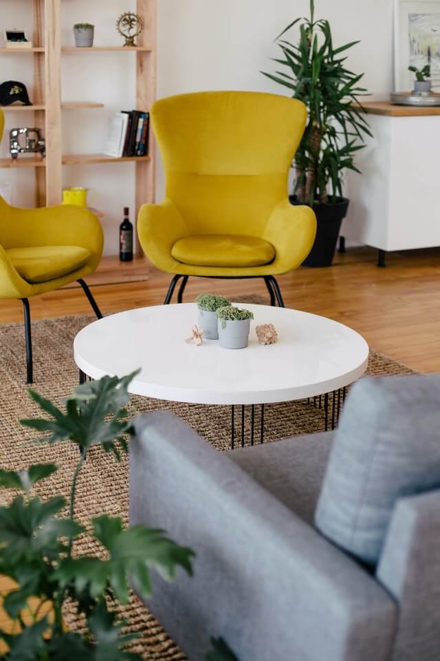 Bright living area with modern furniture