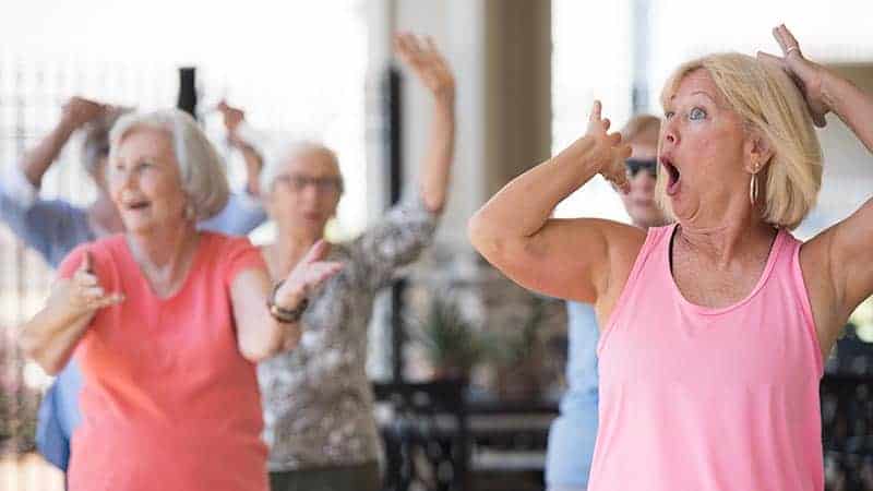 Residents enjoying an outdoor activity together