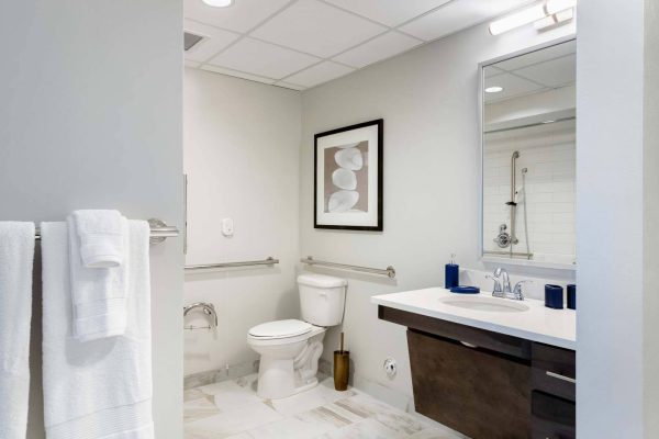 A well-designed bathroom with modern fixtures