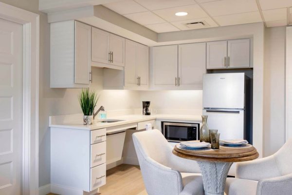 Bright kitchen area in a resident unit