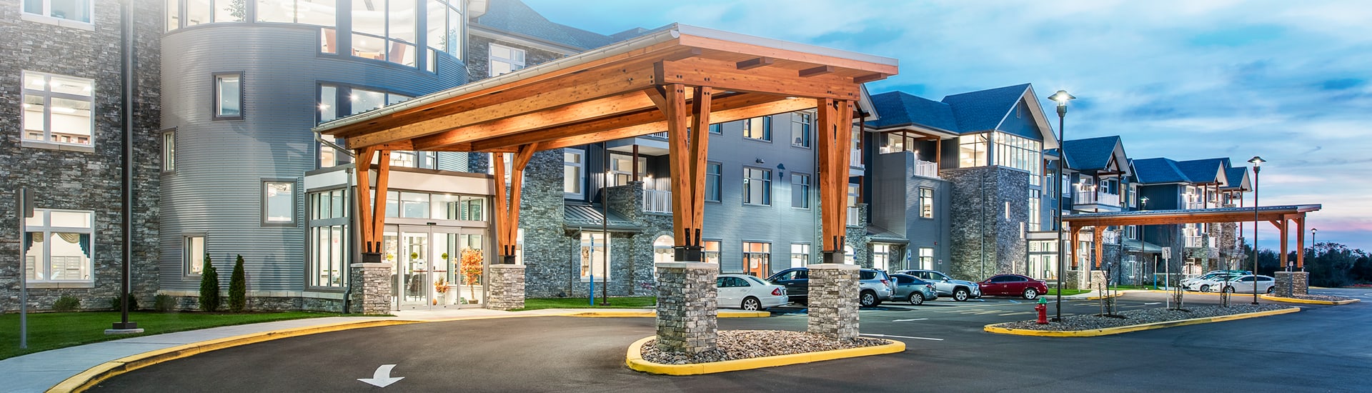 Modern exterior view of the Meadowcrest facility