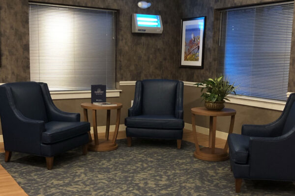 Comfortable seating area in a common room