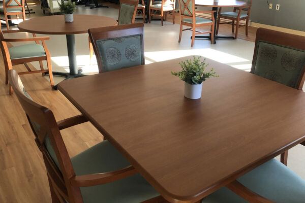 Dining area with tables and chairs