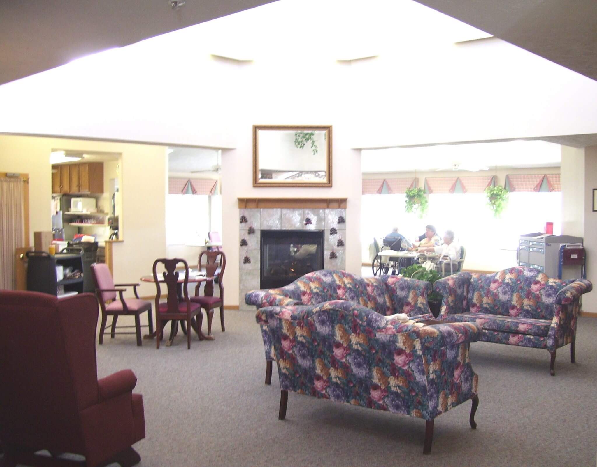 Cozy common area with seating and residents