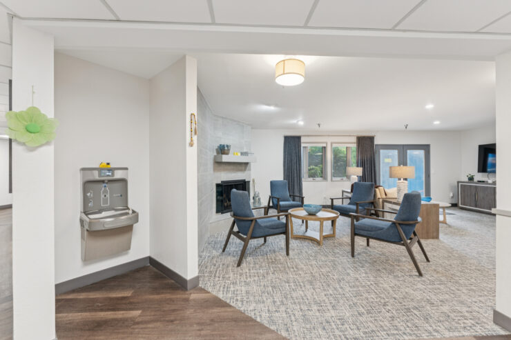 Welcoming common area with seating and decor