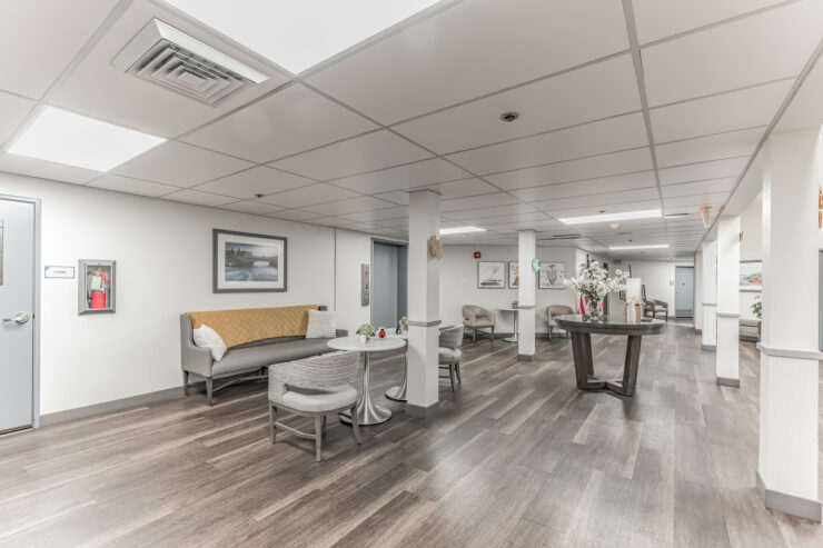 Common area with seating and decor