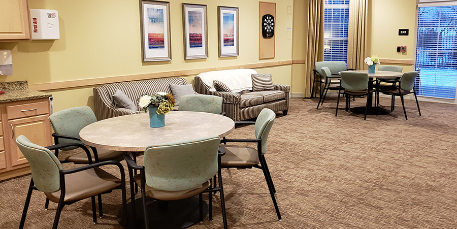 Common area with seating and decor
