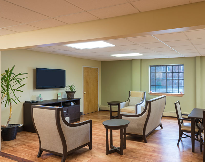 Common area with chairs and plant