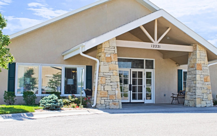 Exterior view of the facility's entrance