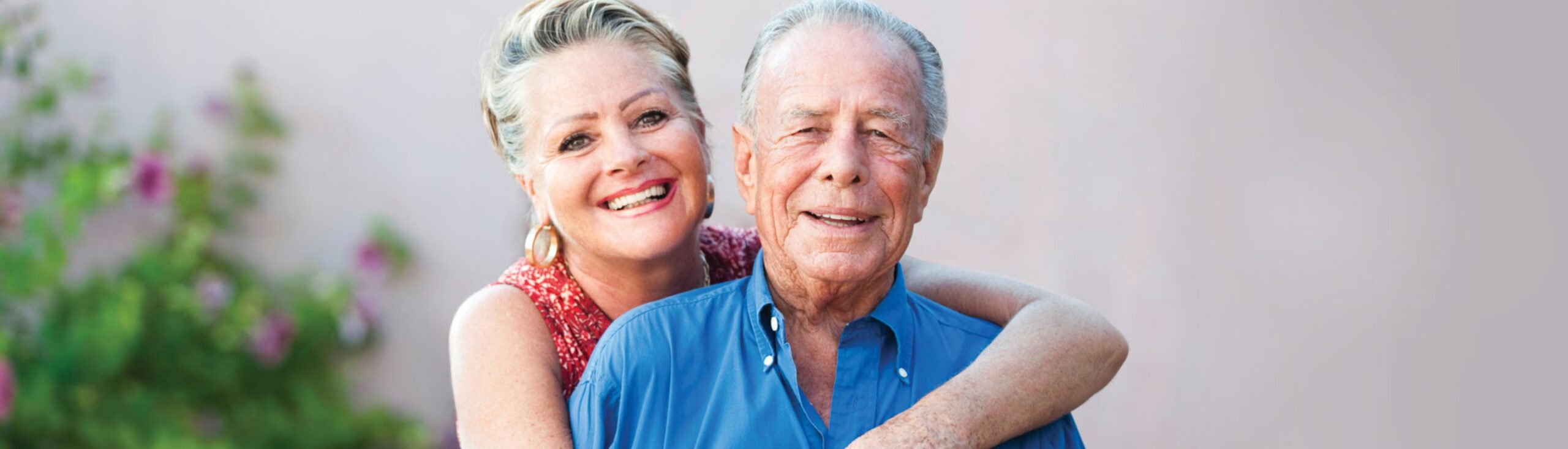 Senior couple enjoying time together outdoors.