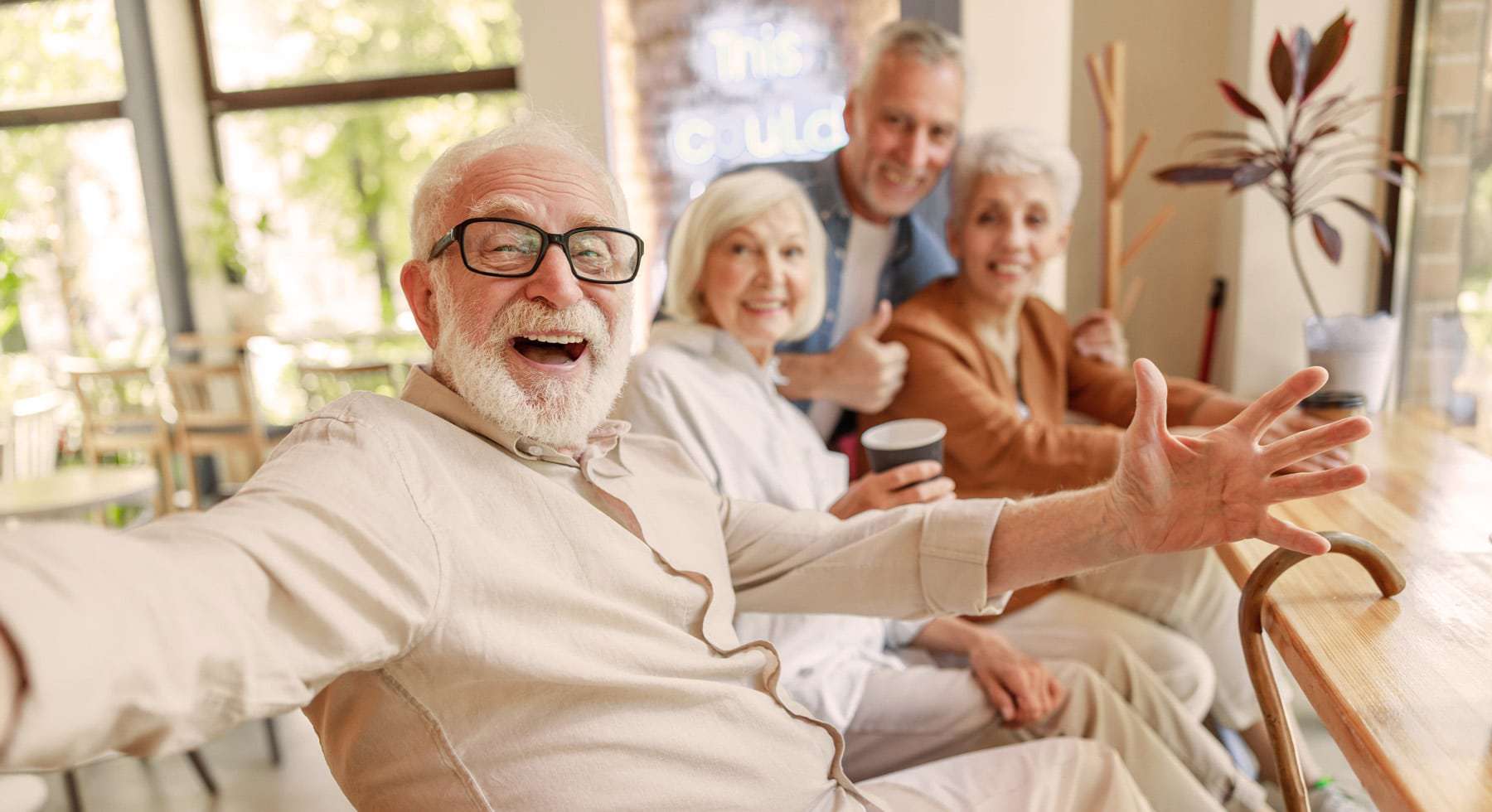 Residents enjoying time together in a common area