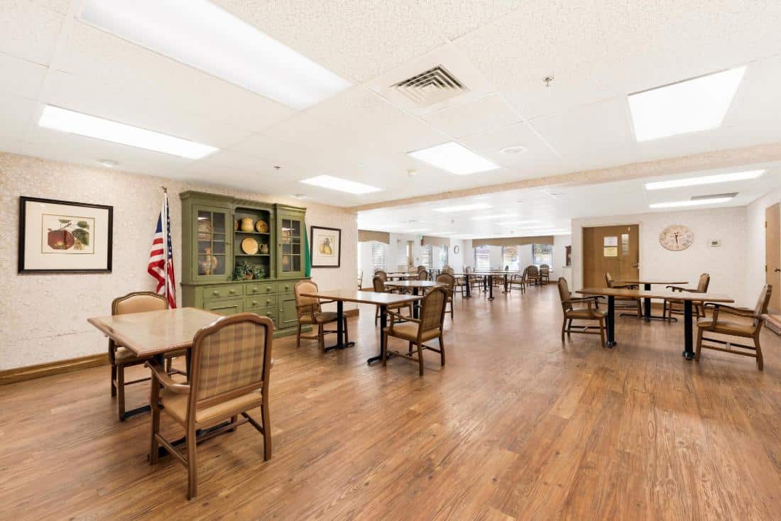 Dining area with tables and chairs