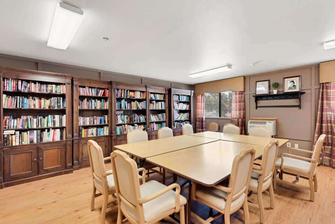 Library or common area in a senior living facility