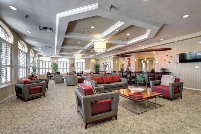Bright common area with comfortable seating