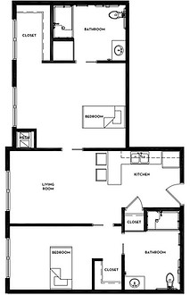 Architectural floor plan with labeled rooms and layout