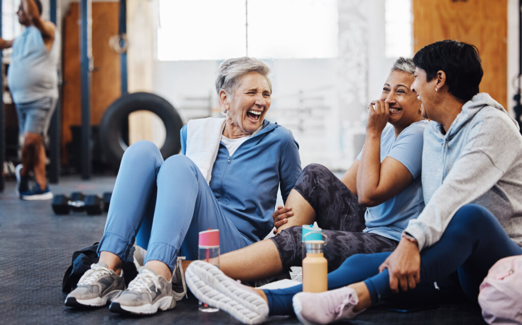 Residents laughing and enjoying a group activity