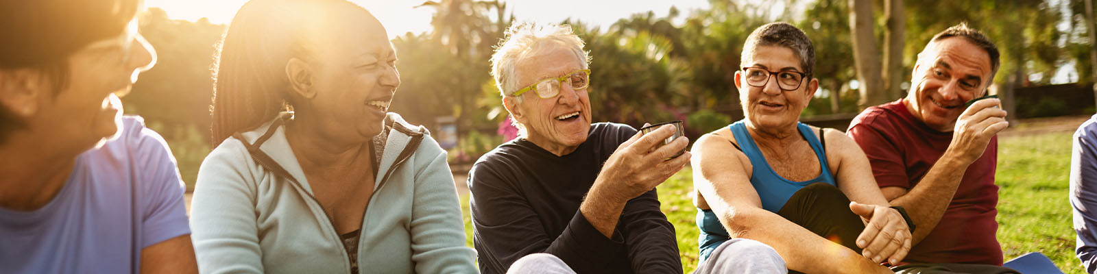 Residents enjoying time together outdoors