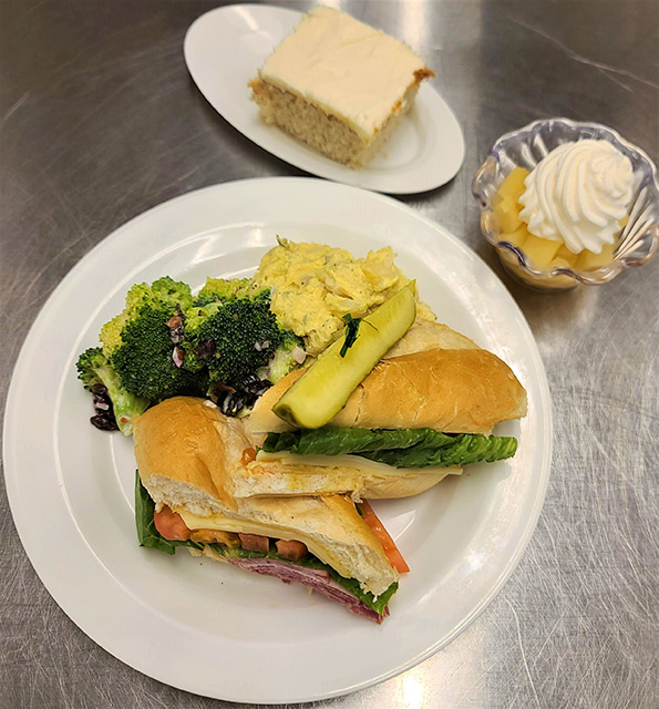 A delicious meal served in the dining area