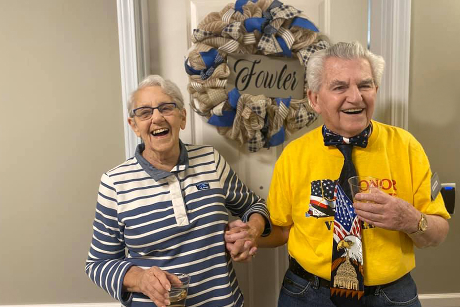 Residents enjoying a celebration together