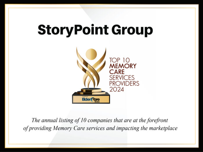 Award recognition for memory care services