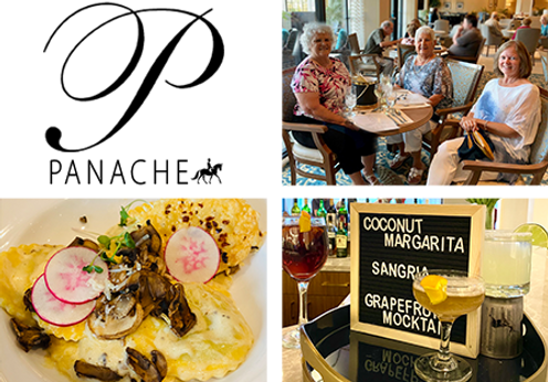 Residents enjoying drinks and food in a common area