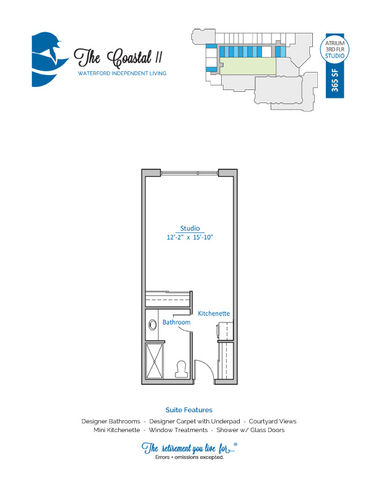 Architectural floor plan of a studio unit