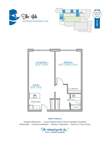 Architectural floor plan of a living suite