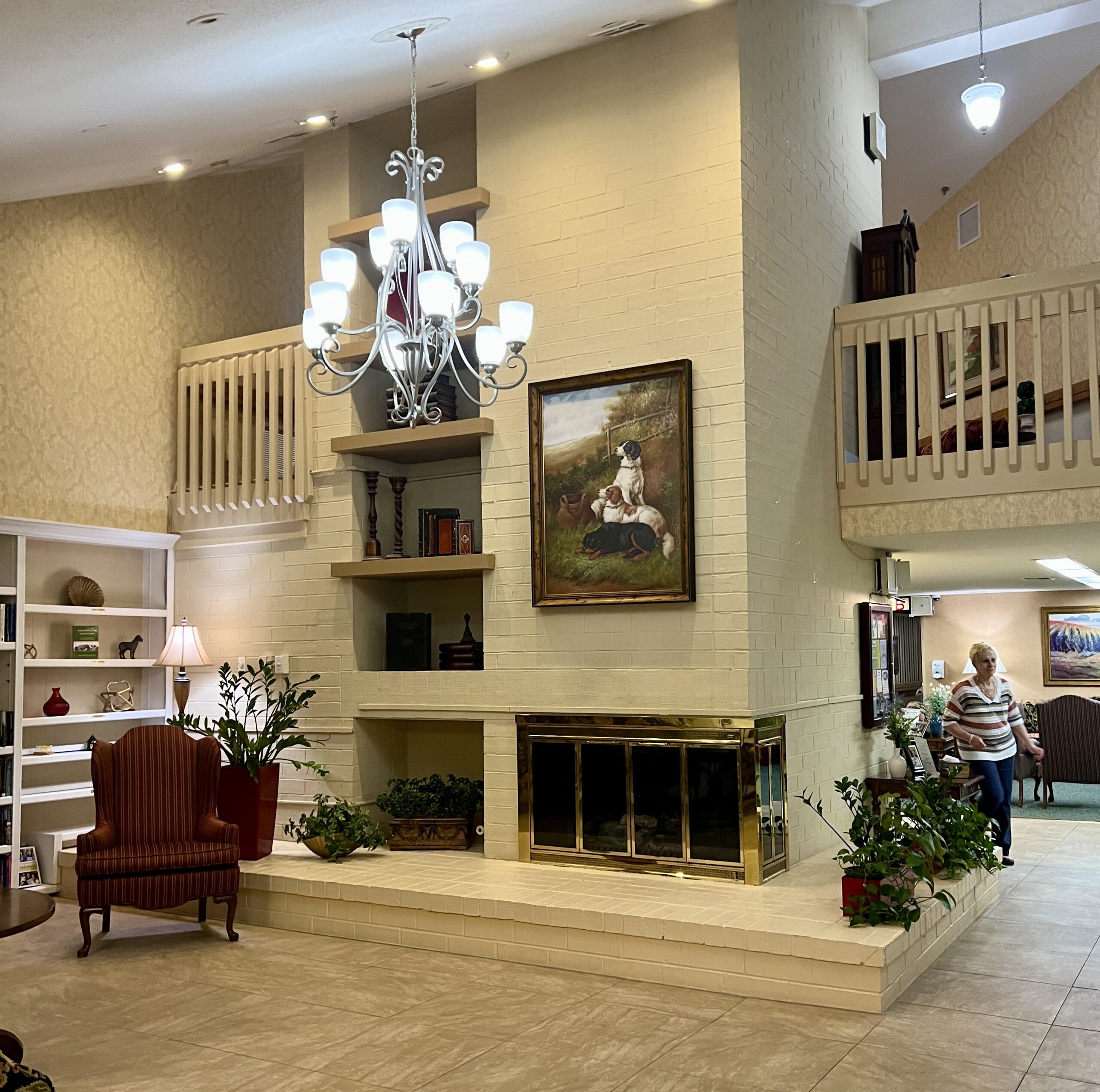 Cozy lobby with seating and decor