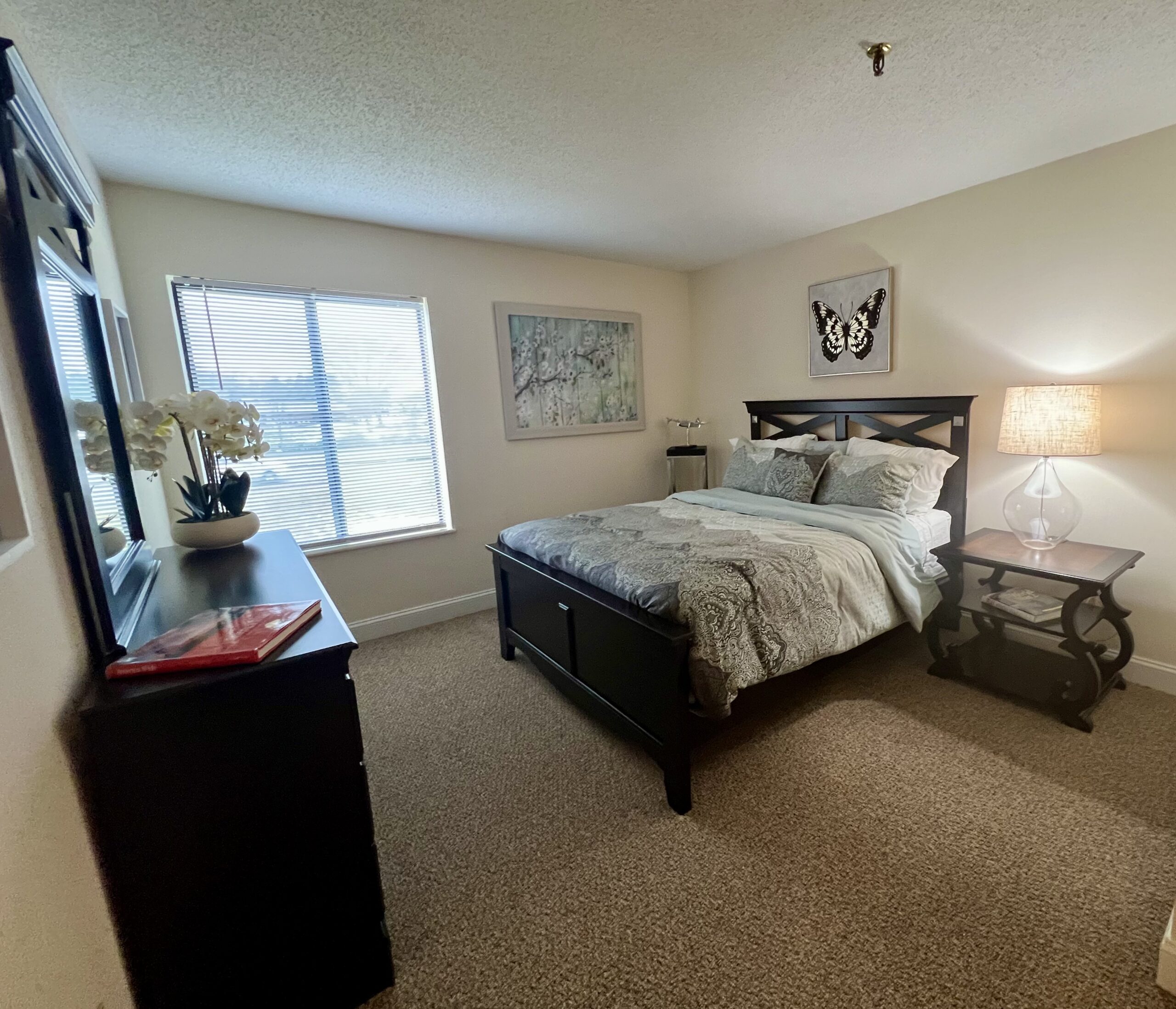 Cozy private resident room with a bed and decor