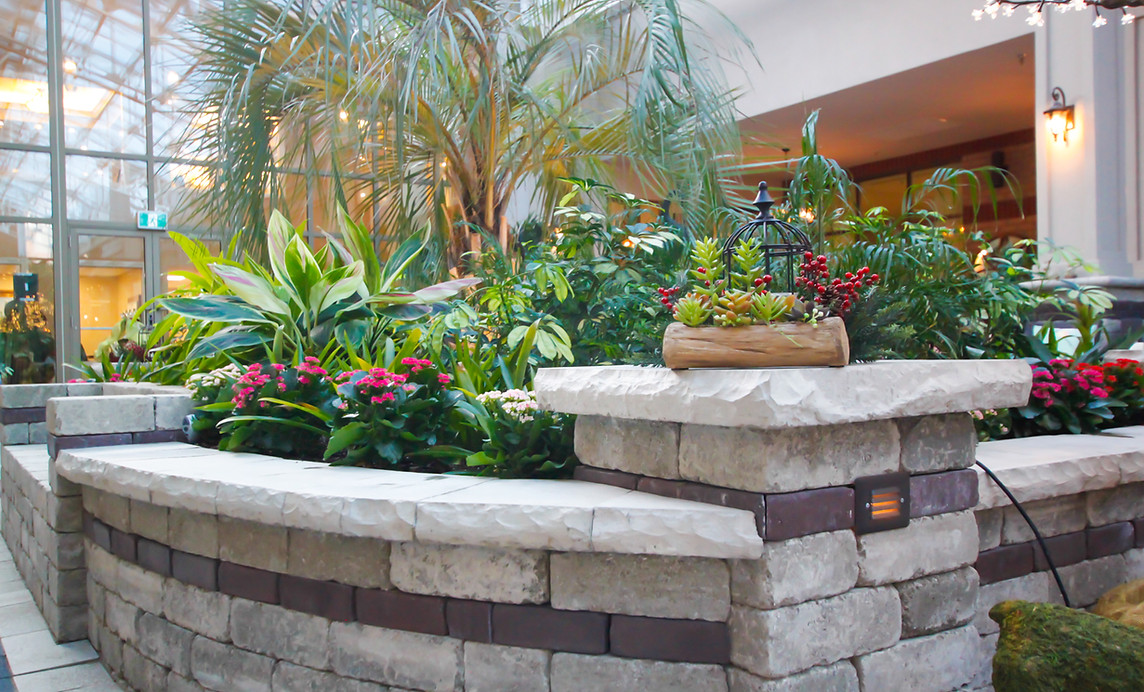 Interior floral arrangement in a common area