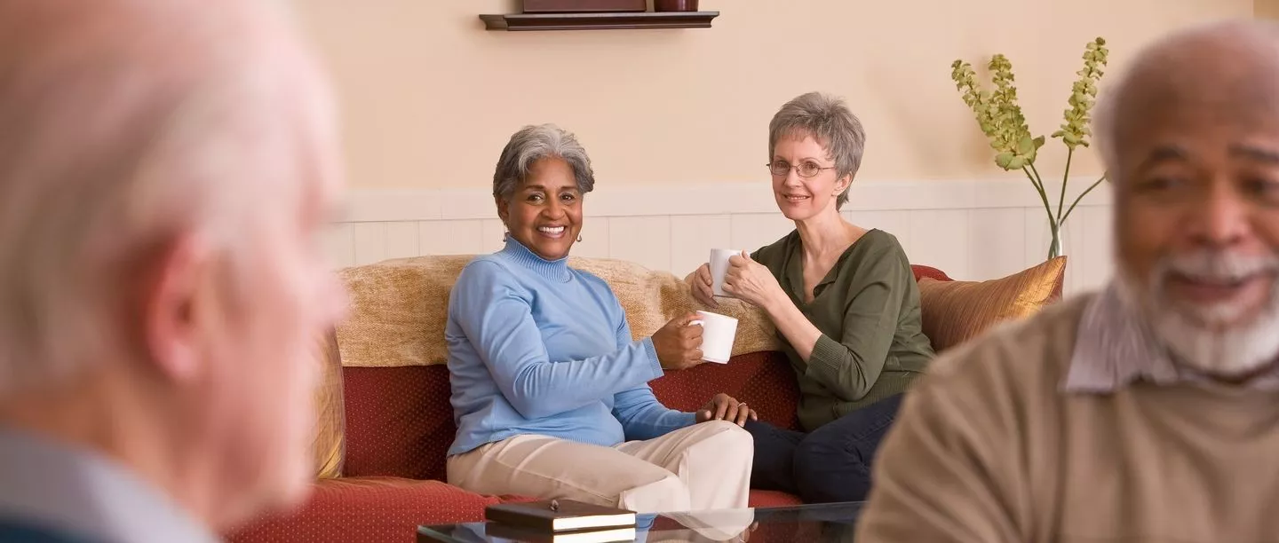 Residents socializing in a common area