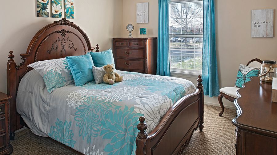 Cozy bedroom in a senior living facility